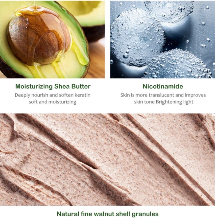 YZKMSKIN Shea Butter Body Scrub Whitening